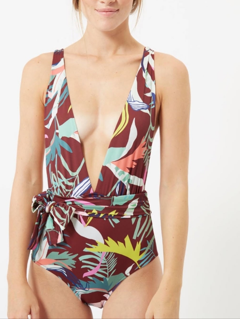 Oysho Tropical One-Piece Swimsuit - Large (EUC)